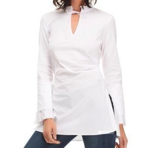 NWT White ZARA Basic Collection Blouse Top Medium